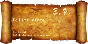Bilicz Vince névjegykártya